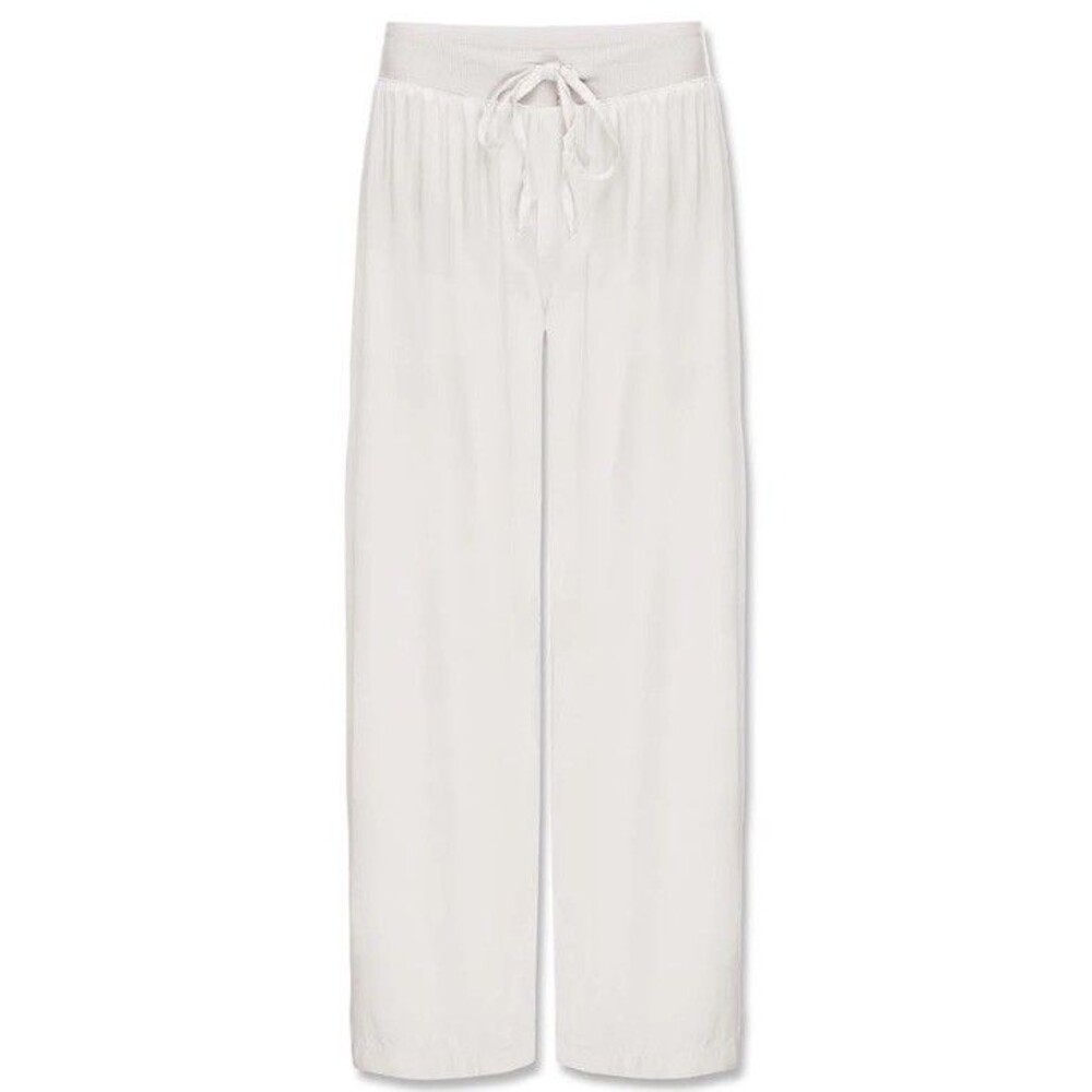 PJ Harlow Satin Pant Jolie Capri (M) Ivory Drawstring Comfort Sleep Lounge Pant